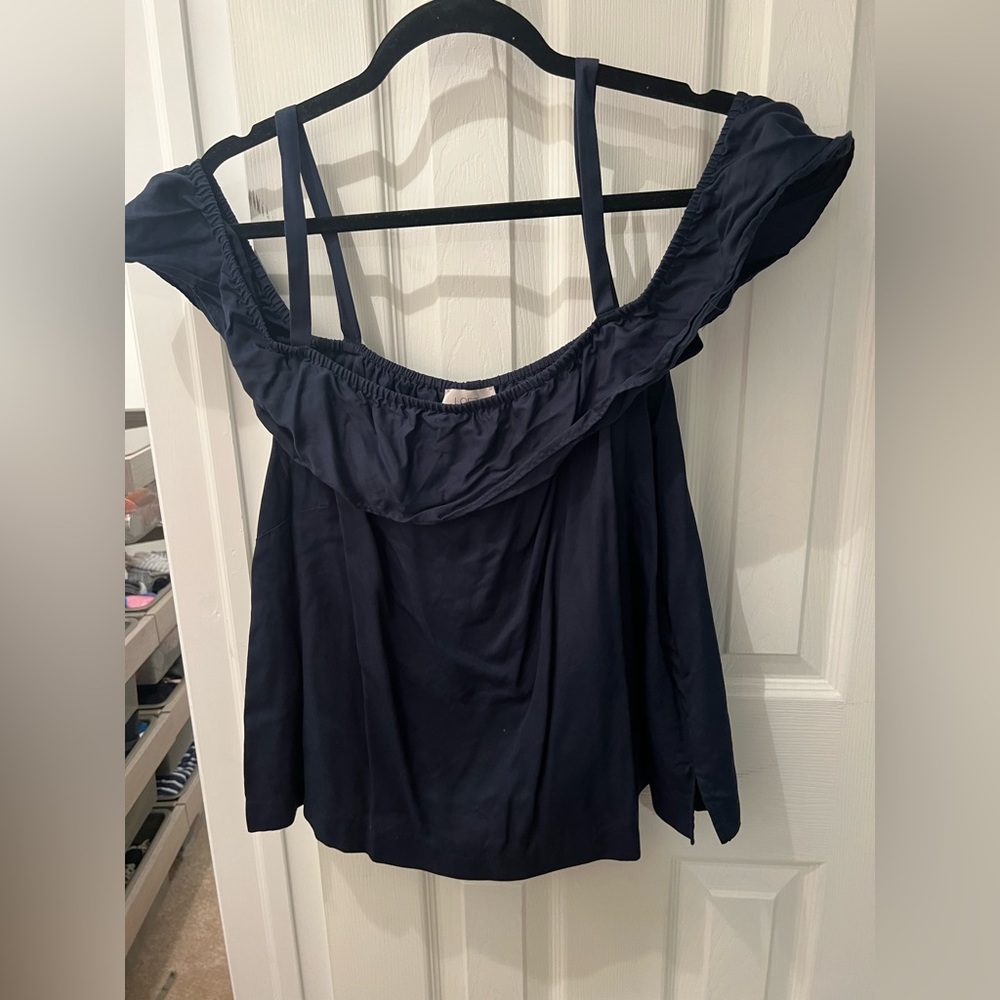 LOFT Navy Off-Shoulder Tank Top